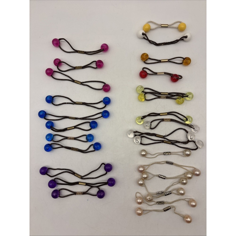 28 GOODY Vintage Vtg Ponytail Holders Twin beads  Knocker Balls Hair Ties